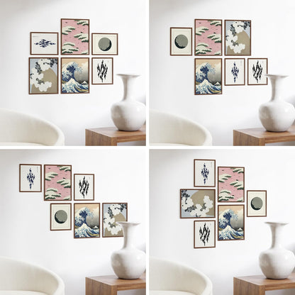 Haus and Hues Photo Frame Set - Set of 6 Picture Frame Set, Bulk Picture Frames, Frame Collage for Wall, Gallery Wall Collage Picture Frames for Wall Picture Frame Pack (Three 8x10, Three 11x14 Walnut)