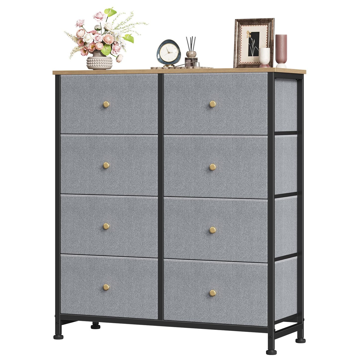 Sweetcrispy 8 Drawer Dresser for Bedroom, Organizer Storage Drawers, Blue