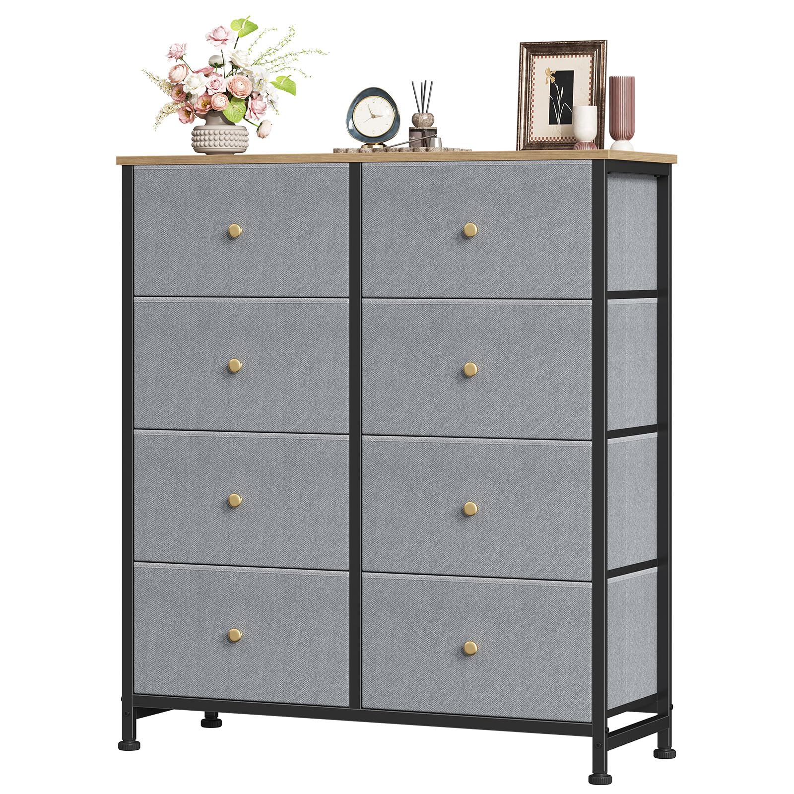 Sweetcrispy 8 Drawer Dresser for Bedroom, Organizer Storage Drawers, Blue