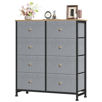 Sweetcrispy 8 Drawer Dresser for Bedroom, Organizer Storage Drawers, Blue
