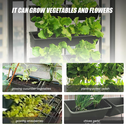 LOYALHEARTDY Vertical Garden Wall Planter Wall Mounted Planter 4-Tier Vertical Garden Planters for Growing Strawberries, Flowers, Vegetables, Herbs Indoor/Outdoor Decoration (Army Green)