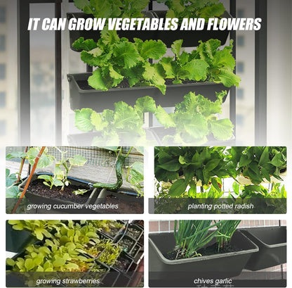8 Pockets Vertical Garden Wall Planter Raised Beds Hanging Planter Wall Mounted Flower Beds for Flowers Vegetables Herb