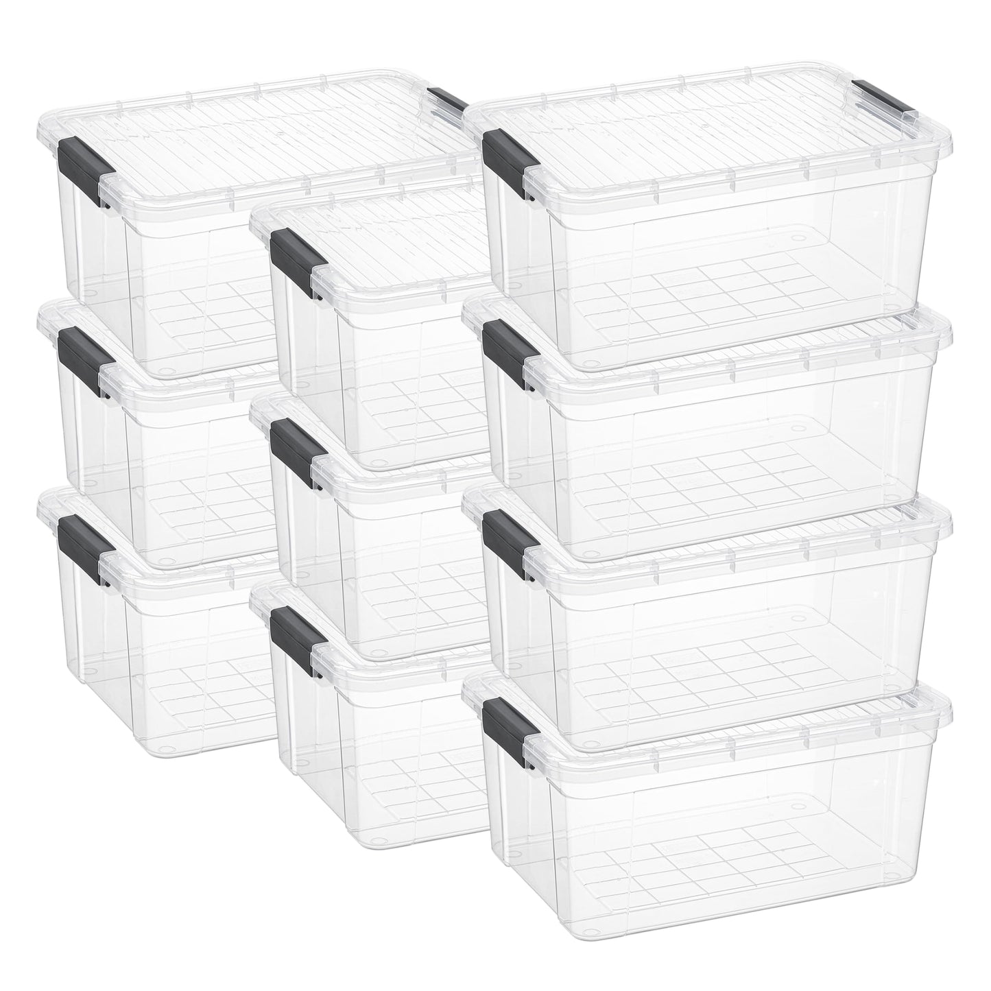 Superio Clear Storage Box with Lid, 36 Quart Plastic Container Bins for Organizing, Stackable