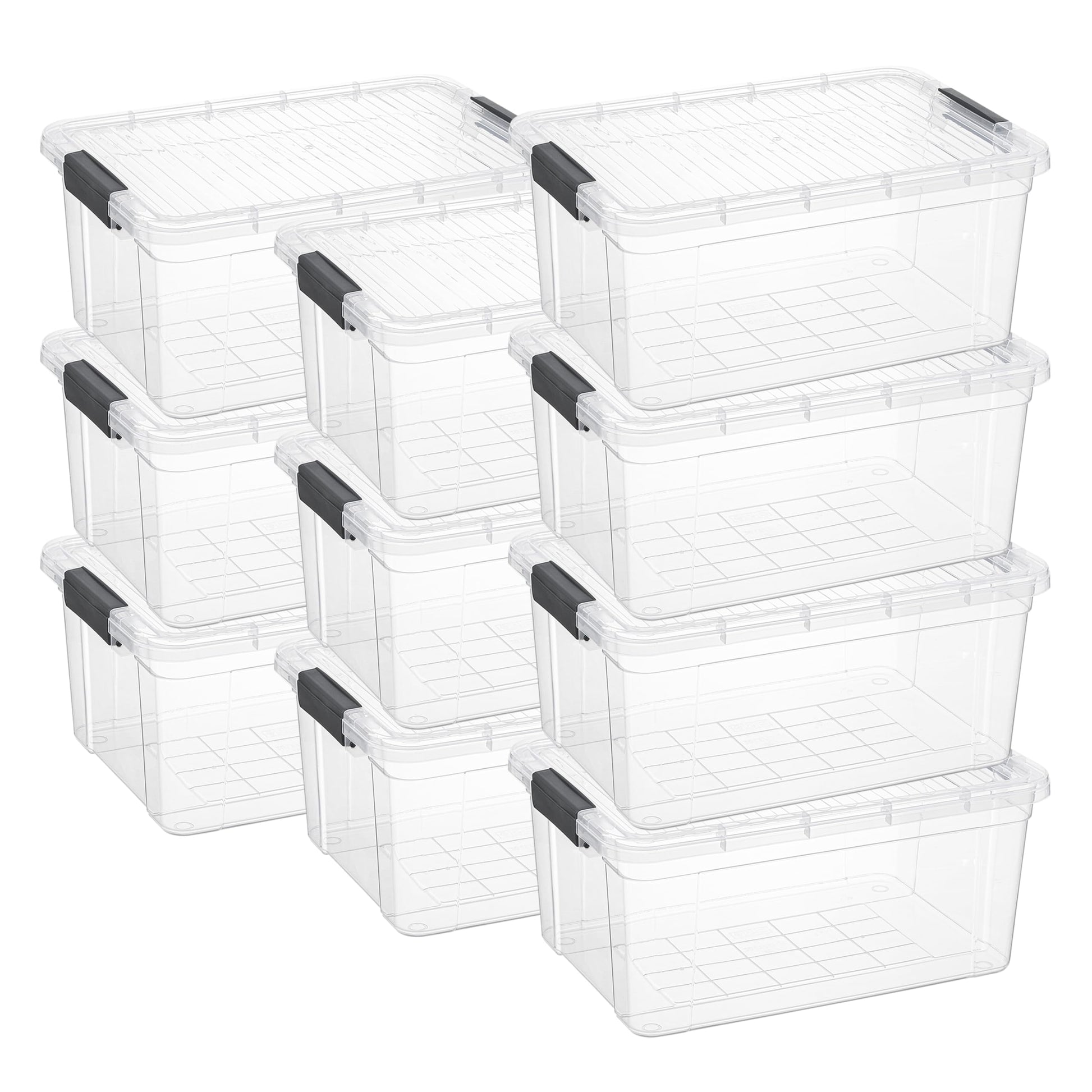 Superio Clear Storage Box with Lid, 36 Quart Plastic Container Bins for Organizing, Stackable