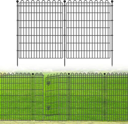 20 Panels No Dig Decorative Garden Fence with 2 Gates for Yard, 40 in(H) X 47.2 ft(L) Animal Barrier Fencing for Outdoor Dog, Metal Portable Garden Fences for Borders, Pets, Landscape, Temporary Fence