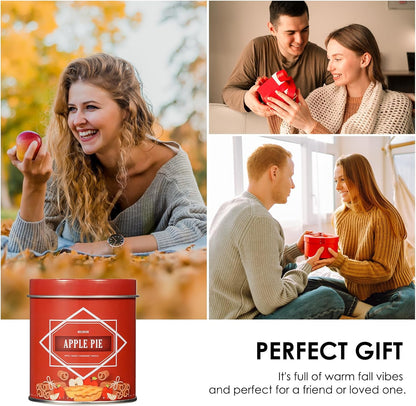 Apple Pie Fall Scented Candle – 9 oz Soy Wax in Travel-Friendly Reusable Tin, Non-Toxic & Clean Burning, 50-Hour Burn – Cozy Autumn Fragrance, Holiday Gift & Fall Decor for Women & Men