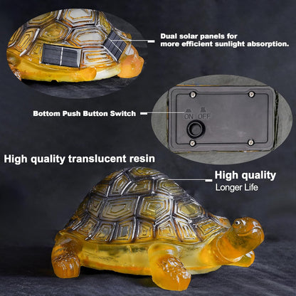 Solar Turtle Lights Deck Decorative Lighting Statue Lawn Patio Backyard Outdoor Garden Decoration Housewarming Gift