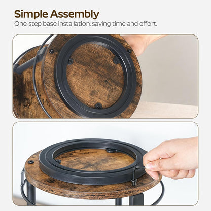 Spice Rack, Set of 2 Lazy Susan Organizer, 2-Tier Turntable Organizer, Rotating Spice Rack Organizer For Cabinet, Compact and Versatile, for Kitchen Countertop, Rustic Brown SR22L2BR