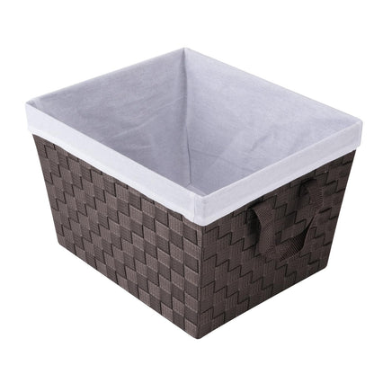 Whitmor Woven Strap Storage Tote Basket with Liner - Espresso