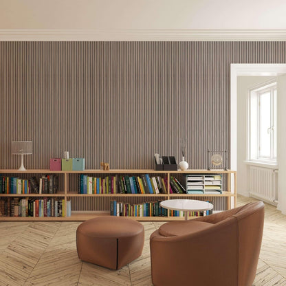 IZODEKOR 3D Wood Effect Styrofoam Wall Panels - Faux Wood Look Wall Panels for Living Room - Fake Acoustic Wood Slat Wall Panels - Pack of 10, Covers 50 sq ft.