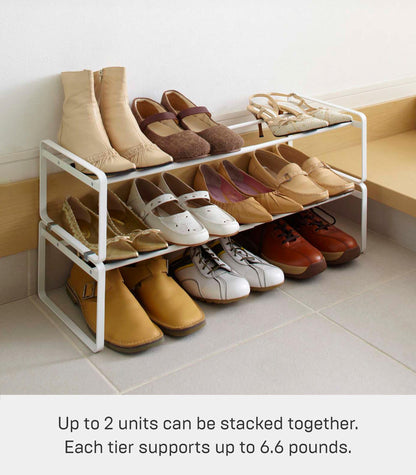 YAMAZAKI Home Frame Adjustable Shoe Rack - Spacesaving Storage Solution, 7" - Steel - Holds Up to 4