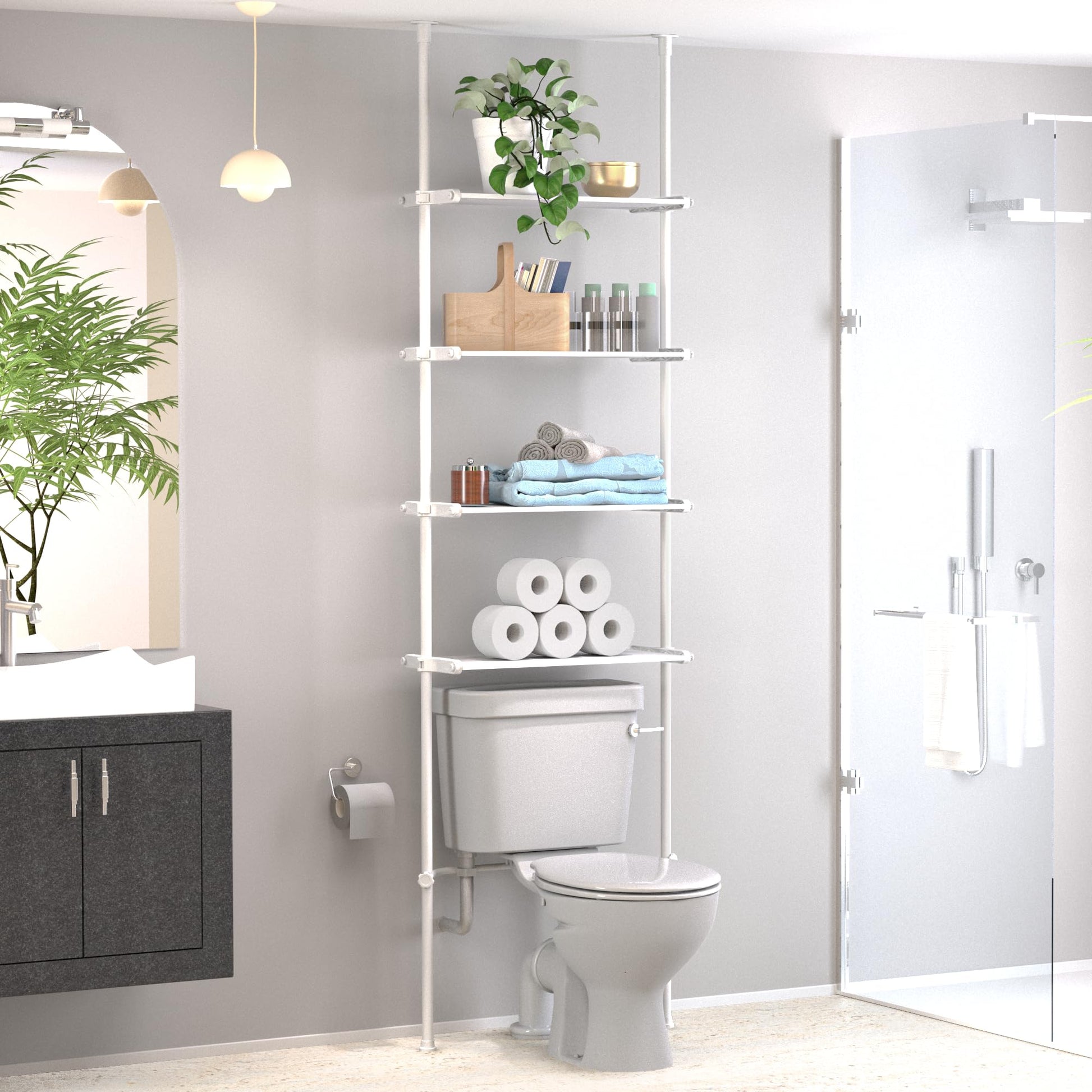 Home Zone Living Over-the-Toilet Organizer Bathroom Storage Organizer