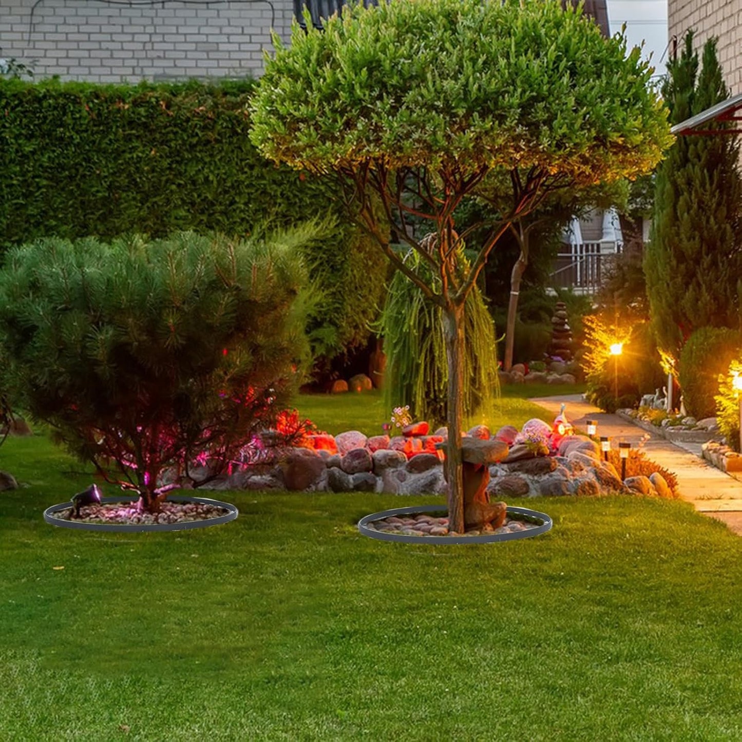 33FT Landscape Edging, 4in Tall Garden Edging Border with 30pcs Stakes Straight Top Edging for Yard Garden DIY Flower Beds Sidewalks Paver Edging, Grey