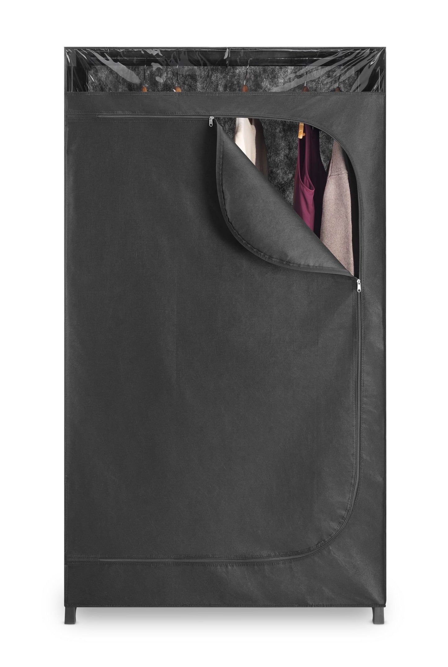 Whitmor Portable Clothes Closet - Freestanding Garment Organizer with Cover - 36 Inches Wide - Black