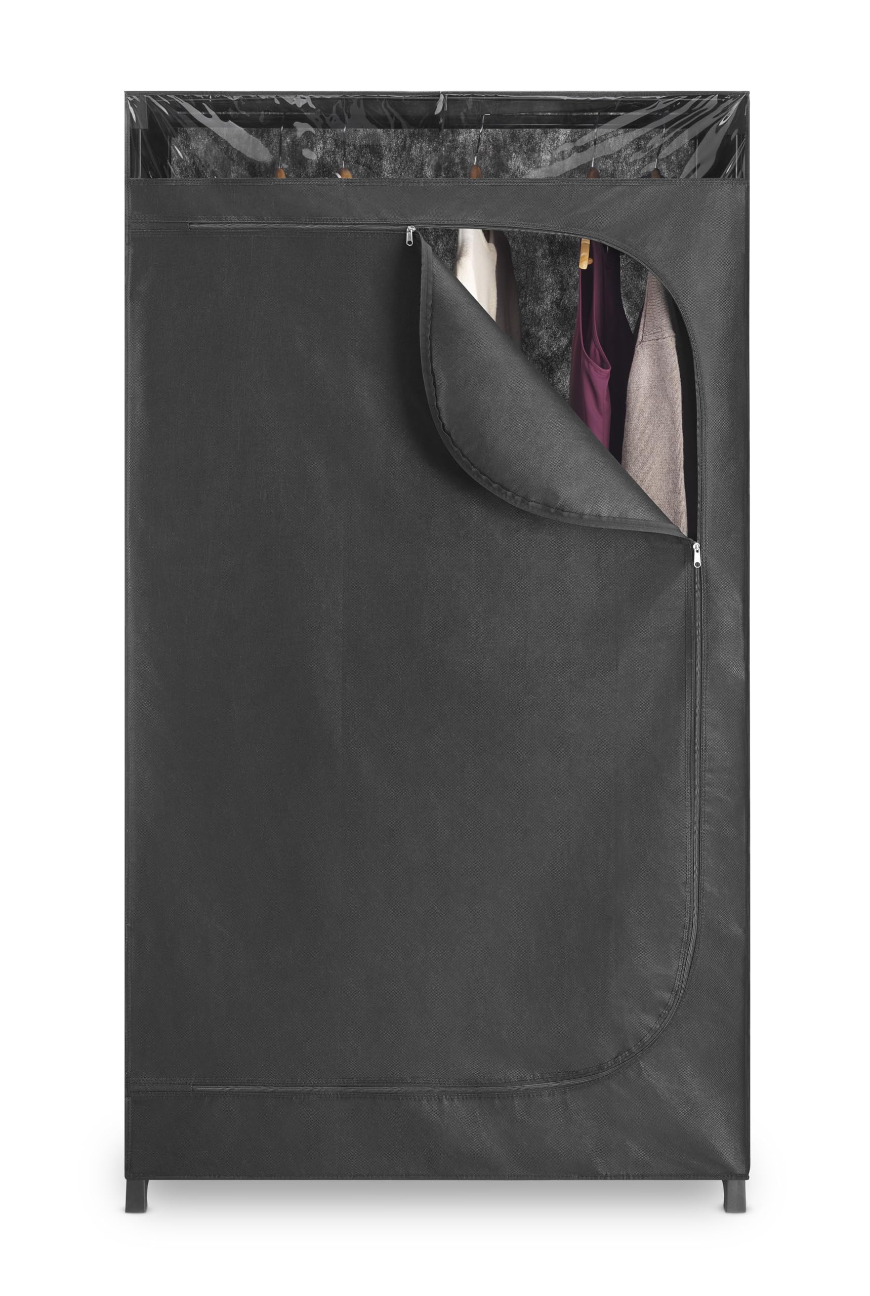 Whitmor Portable Clothes Closet - Freestanding Garment Organizer with Cover - 36 Inches Wide - Black
