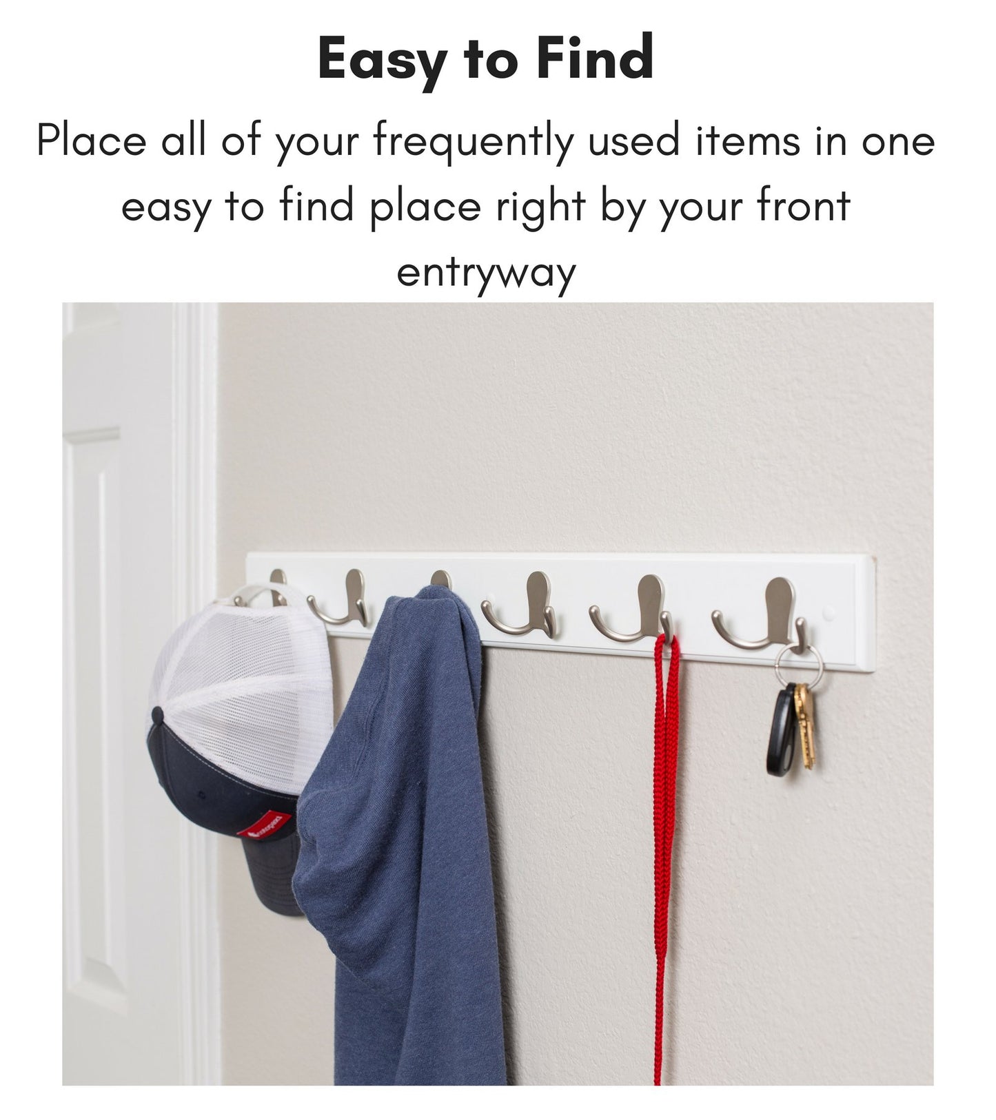 BIRDROCK HOME Dual Hook Coat and Hat Rack - 6 Dual Hooks - 27 Inches - Wall Mount - Decorative Home