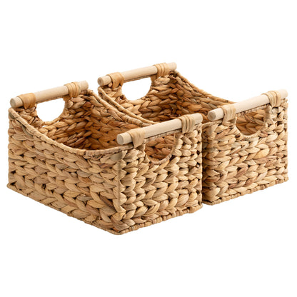 StorageWorks Wicker Baskets with Handles, Woven Baskets for Storage, 2-Pack