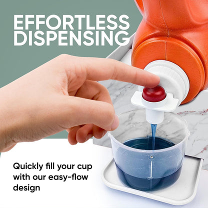 Skywin Laundry Room Organizer and Drip Tray - Soap Cup Storage for Liquid Detergent Containers (White Marble)