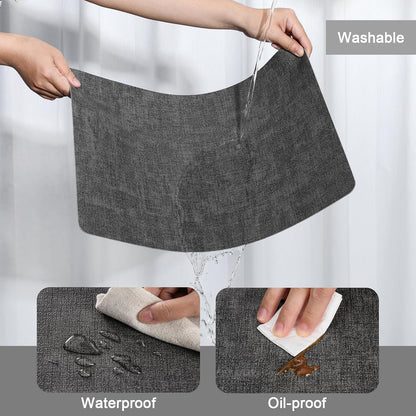 Myir JUN Placemats Dual Sided, Faux Leather Place Mats Set of 8 Indoor Placemats for Dining Table Non-Slip Washable Placemats Heat Resistant Outdoor Table Mats (Set of 8, Gray)