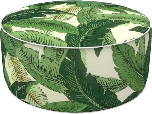 LVTXIII Outdoor/Indoor Round Inflatable Ottoman, All Weather Patio Footstool, Portable Footrest