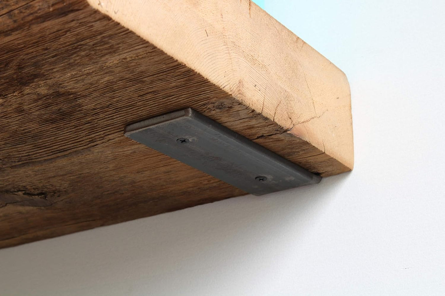 Urban Legacy Reclaimed Barn Beam Deep Shelves | Deep Shelves with Brackets Included, Set of 2 | (Natural Low Profile Bracket, 24" x 11" x 3")