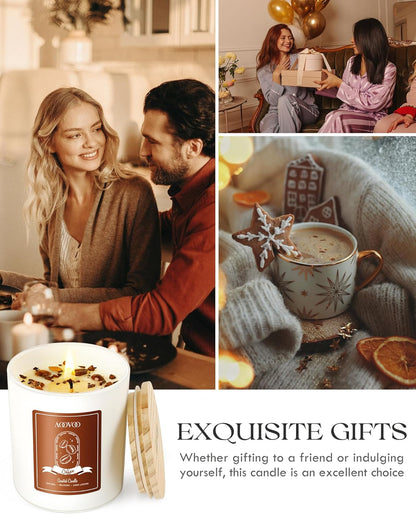 AOOVOO Macchiato Coffee Scented Candles for Women - Aromatherapy Candle with Crystals Inside, 10oz, 60H Burning Time, Soy Candles for Home Scented, Birthday Gifts Candle for Women Mom