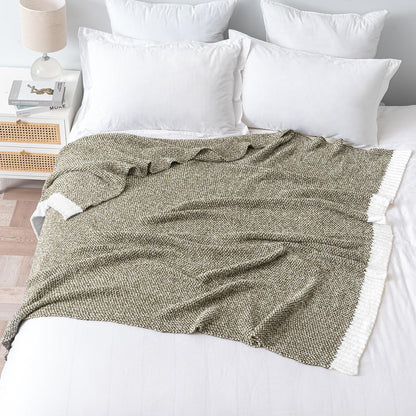 MIULEE Super Soft Throw Blanket for Couch, Olive Green Cozy Fluffy Warm Blankets Lightweight Knit Throw Blankets for Sofa, Bed, Chair, Living Room, Camping, Picnic, 50 x 60 inch