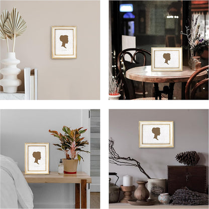 AELS 5x7 Inch Vintage Picture Frame, Elegant Antique Photo Frames with Glass Front, Photo Display, Tabletop Wall Hanging, Gift Ideas, Off-white with Gold Trim