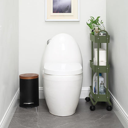 SunnyPoint Slim Rolling Storage Cart, 3 Tier Bathroom Storage Organizer Bathroom, Laundry Utility Cart (Army)