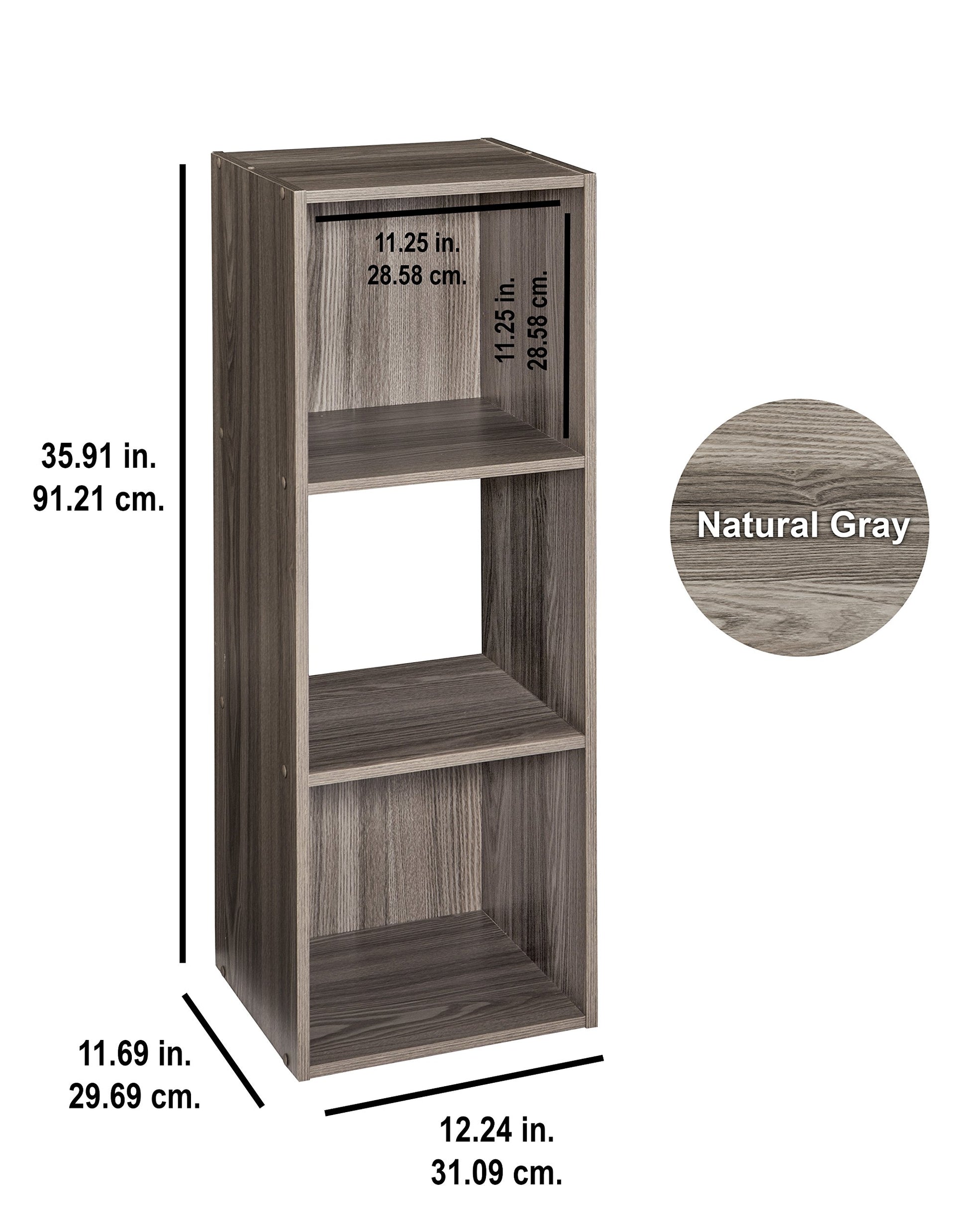 ClosetMaid Cubeicals 3 Cube Storage Shelf Organizer Bookshelf - Vertical/Horizontal, Easy Assembly
