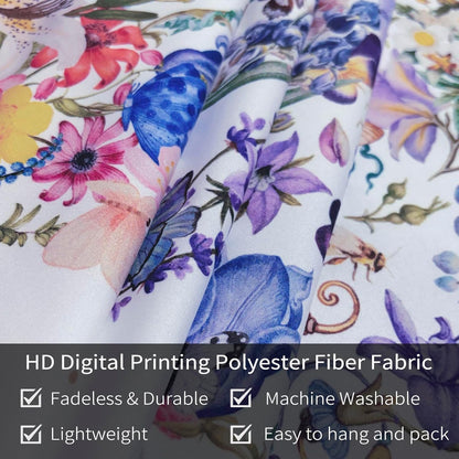 Damanse Butterfly Tapestry Wall Hanging Cute,Boho Wall Tapestry for Bedroom Aesthetic,Flower Living Room Decor for Teen Girls (White, 49.20" x 59.10")