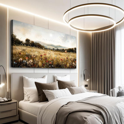 KELIYUAN Modern Canvas Print Wall Art Vintage Home Decorlawn Painting With Floral Wall Art Printsclassic Landscape Office Living Room Bedroom Wall Decor Home Decorcan Be Hung Directly 24x48 Inches