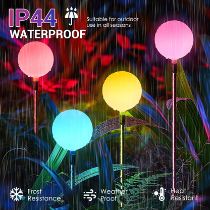 SOLPEX Solar Garden Lights 6 Pack, Solar Globe Lights Outdoor Waterproof, Multi-Color Changing Garden Spheres Outdoor Waterproof, Ball LED for Garden Decorations