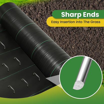 Landscape Staples 10 Inch 120 Pack, Garden Stakes Galvanized Garden Staples 11 Gauge, Plant Cover Stakes for Lawn Weed Barrier