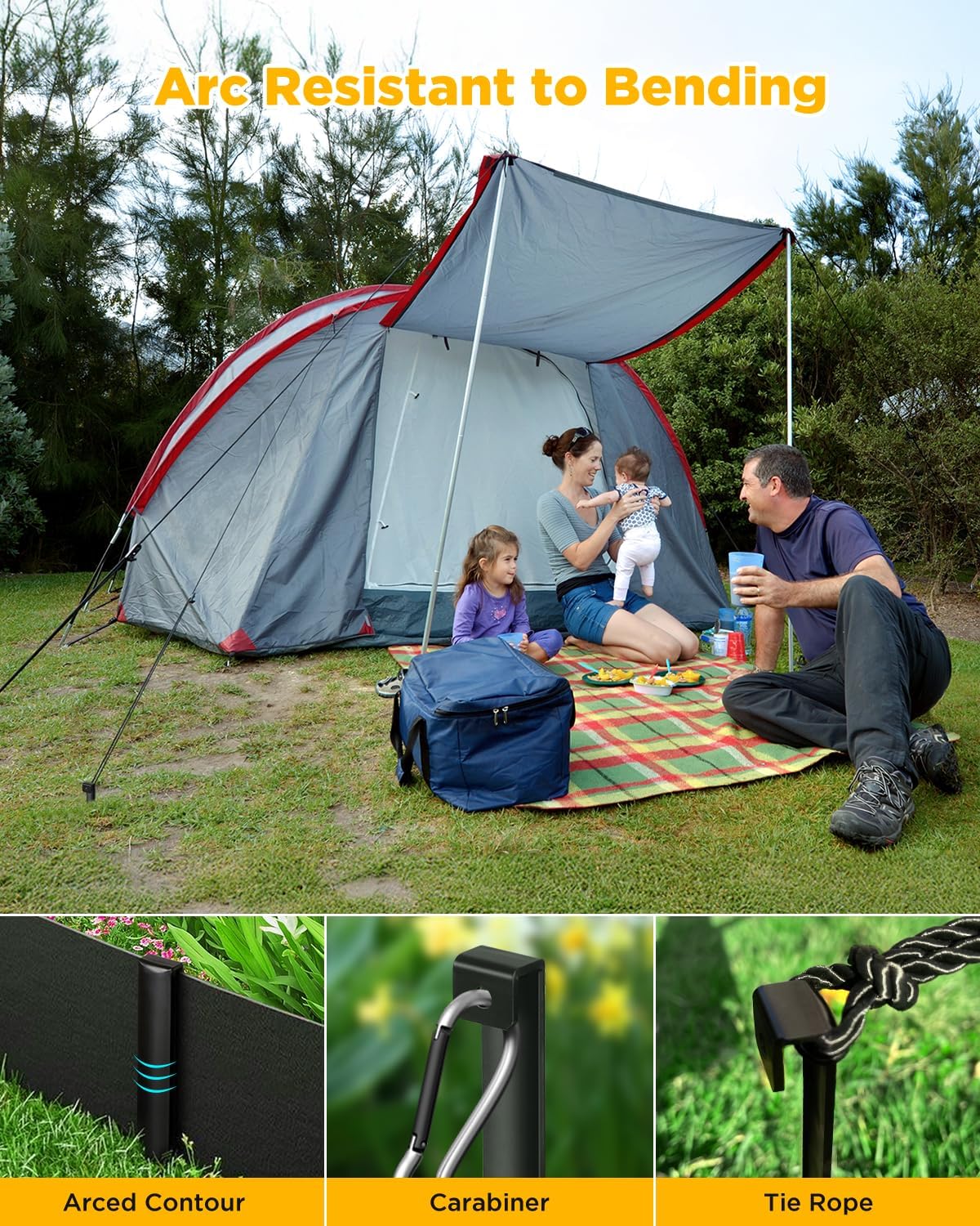 Landscape Edging Metal Stakes - 60 Pcs, 10 Inch Garden Landscape Stakes, High Carbon Steel Landscape Anchoring Stakes for Flowerbed Edging, Outdoor Tent and Landscape Edging Coil