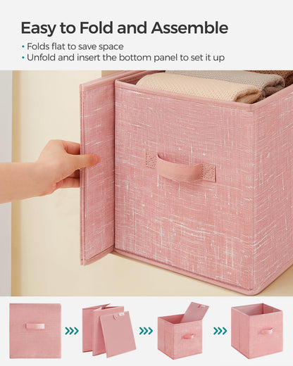 SONGMICS Storage Cubes, Set of 6, 11-Inch Foldable Closet Organizers