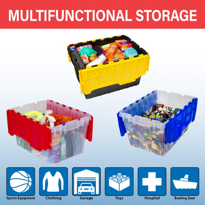 Akro-Mils KeepBox 12 Gallon Storage Container, Nesting and Stackable Plastic Storage Box with Lid