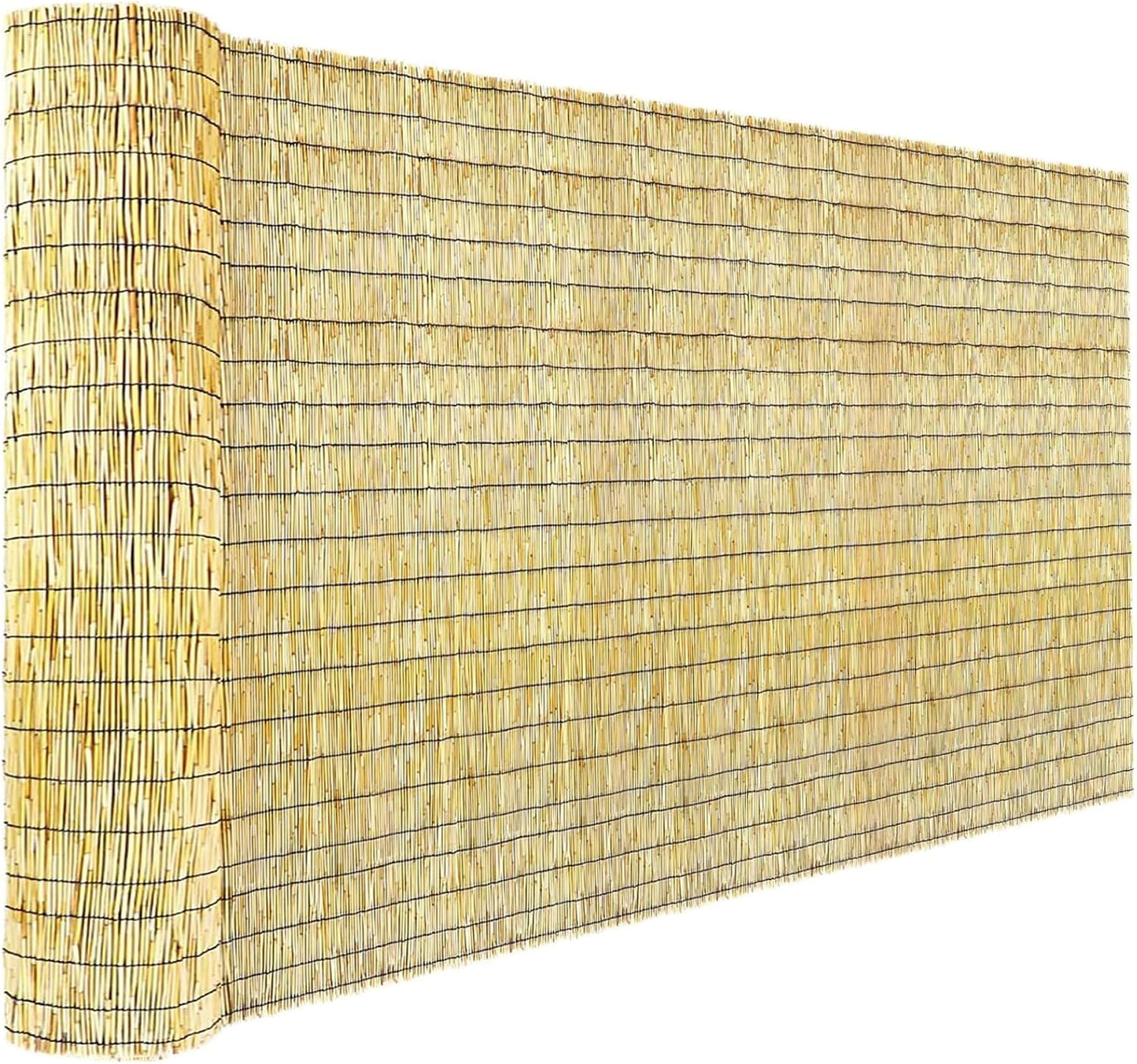 Bamboo Reed Fencing, Natural Bamboo Screens Outdoor, Decorative Privacy Screen Reed Curtains for Patio Balcony Garden Backyard, 5 x 10 FT