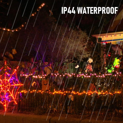 Dazzle Bright Purple and Orange Fairy String Lights, 4 Pack Total 80FT 240LED Copper Wire Battery Operated Waterproof Lights, Halloween Decorations for Indoor Home Outdoor Patio Yard Party Decor