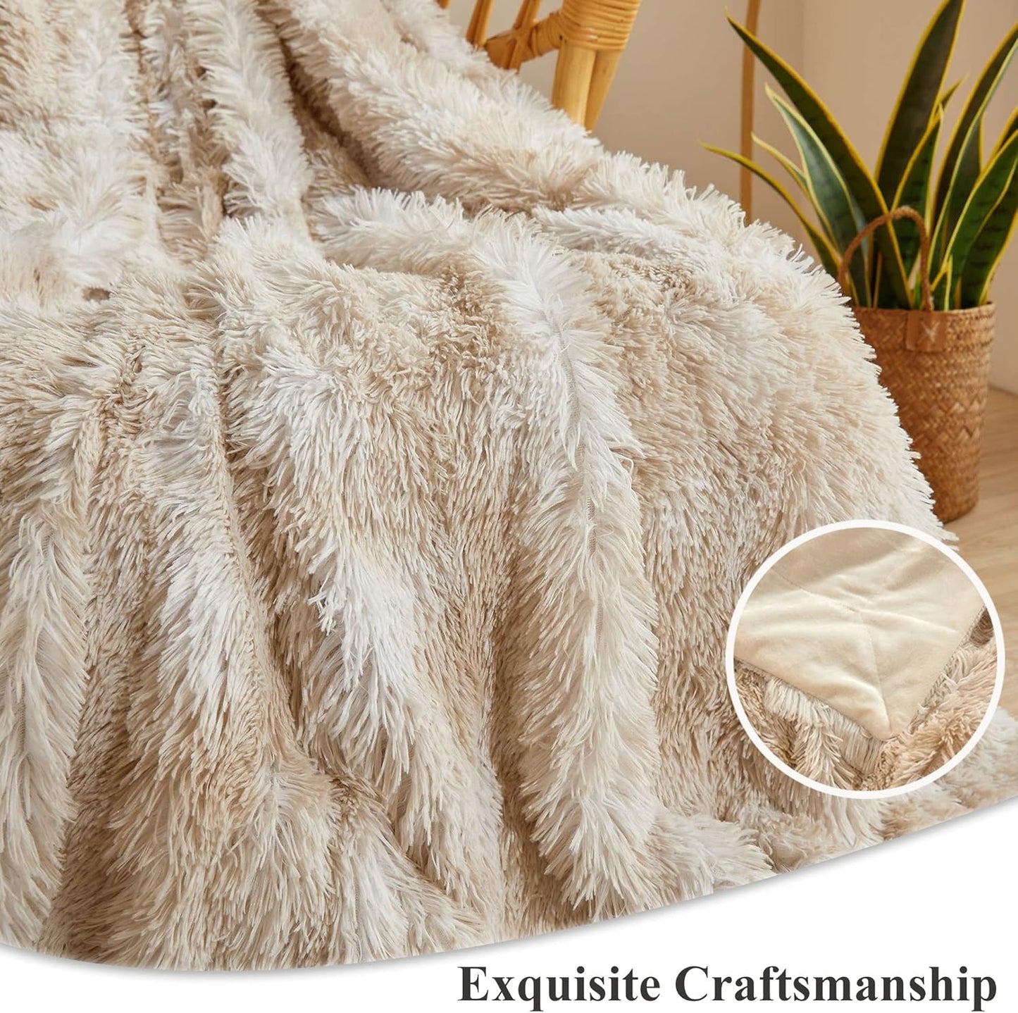 XeGe Tie Dye Plush Faux Fur Throw Blanket,Cream Soft 50x60 Shaggy Furry Blanket Throw, Fluffy Microfiber Velvet Couch Blanket, Comfy Ombre Fuzzy Lap Blanket for Bedroom Living Room Car Tie Dye Cream