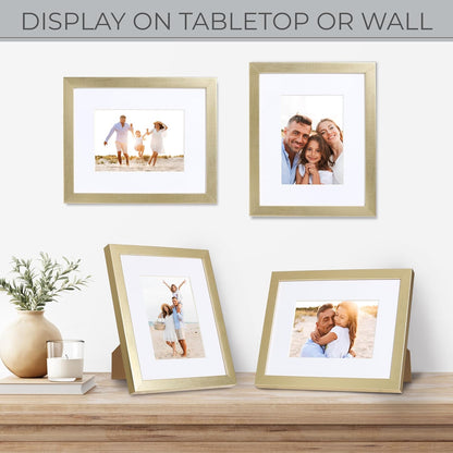 Sheffield Home 4 Piece Gallery Wall Frame Set, 8x10 Inch, Gold