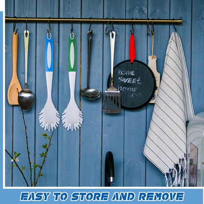 Hsei 6 Pcs Blue and Green Kitchen Scrub Dish Brush Bulk with 11 Inch Anti Slip Handle Cleaning Dish Scrubber with Stiff Bristles Washing Scrub Brushes for Housekeeping for Pots and Pans, Kitchen Sink