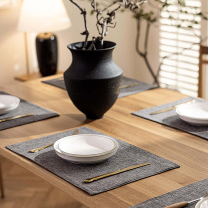 Demetex Placemats Table Mats Set of 4 Heat Resistant Washable Cloth Place Mats for Dining Table Holiday, Dark Grey