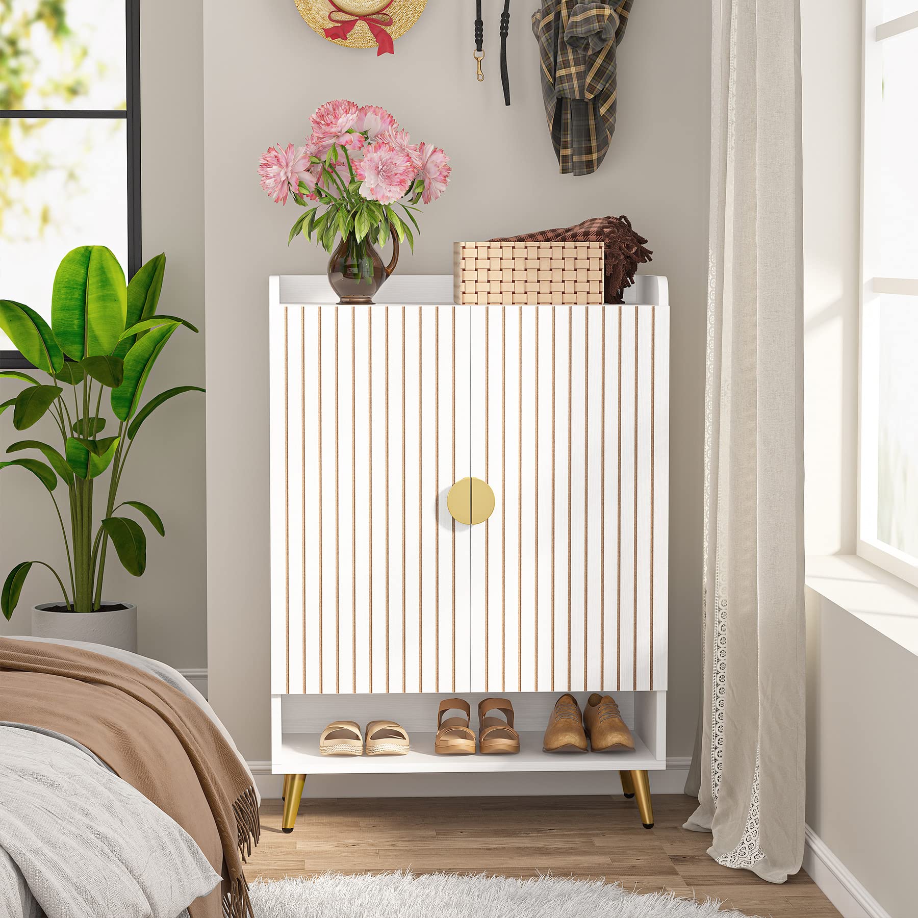 Tribesigns Shoe Cabinet with Doors, 6-Tier Shoe Storage for Entryway