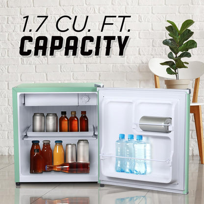 IBCR17MNT Compact, Energy Star Certified Small, Single Door Mini Fridge with Freezer Refrigerator, Standard (1.7 cu ft), Mint Green