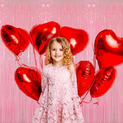 GOER 6.4 ft x 8.2 ft Metallic Tinsel Foil Fringe Curtains Party Photo Backdrop Party Streamers for Birthday,Graduation,New Year Eve Decorations Wedding Decor(2 Packs,Candy Pink)