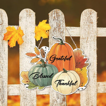 Fall Vibes Door Hanger Sign, Wooden Maple Leaves Mushroom Hanging Decor for Front Door, Fall Wood Wreath Wall Decor for Autumn Harvest Thanksgiving Home Decors, Housewarming Gift