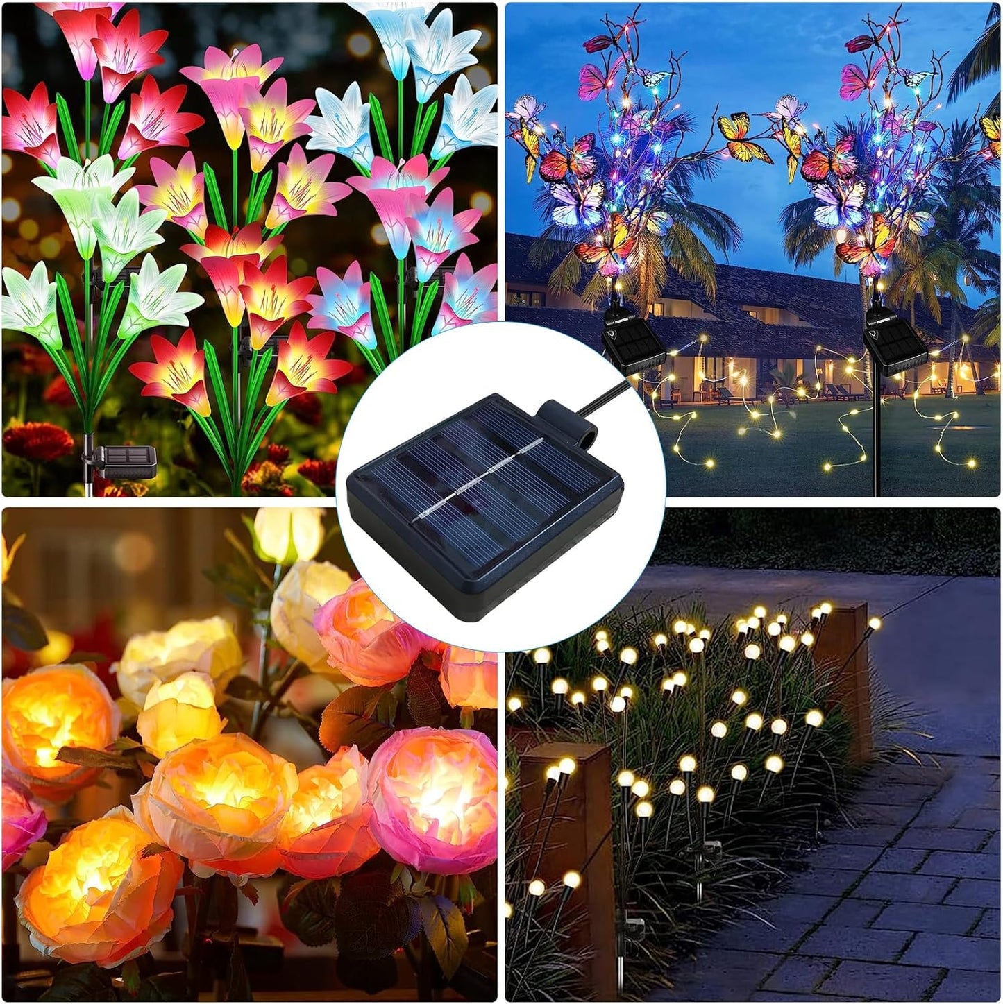 Solar Lantern Light Replacement Top ,LED Solar Panel Lantern Lid Lights Replacement Part for Outdoor Flower DIY Solar Flower Lights Garden Patio Decor (Square 2 pcs)