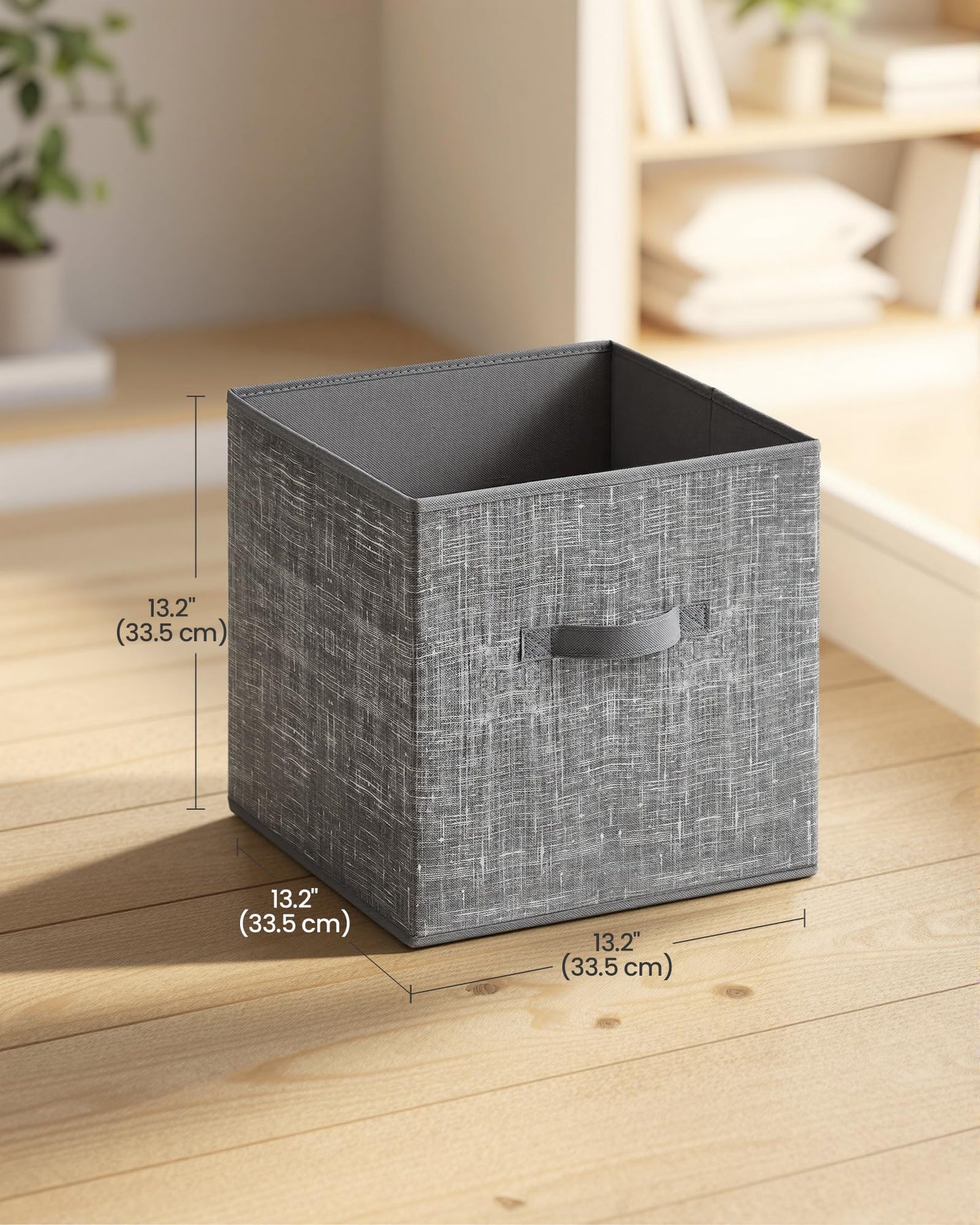 SONGMICS HOME Foldable Storage Cubes Set of 8, Fabric Shelf Organizer Bins with Handles, Closet