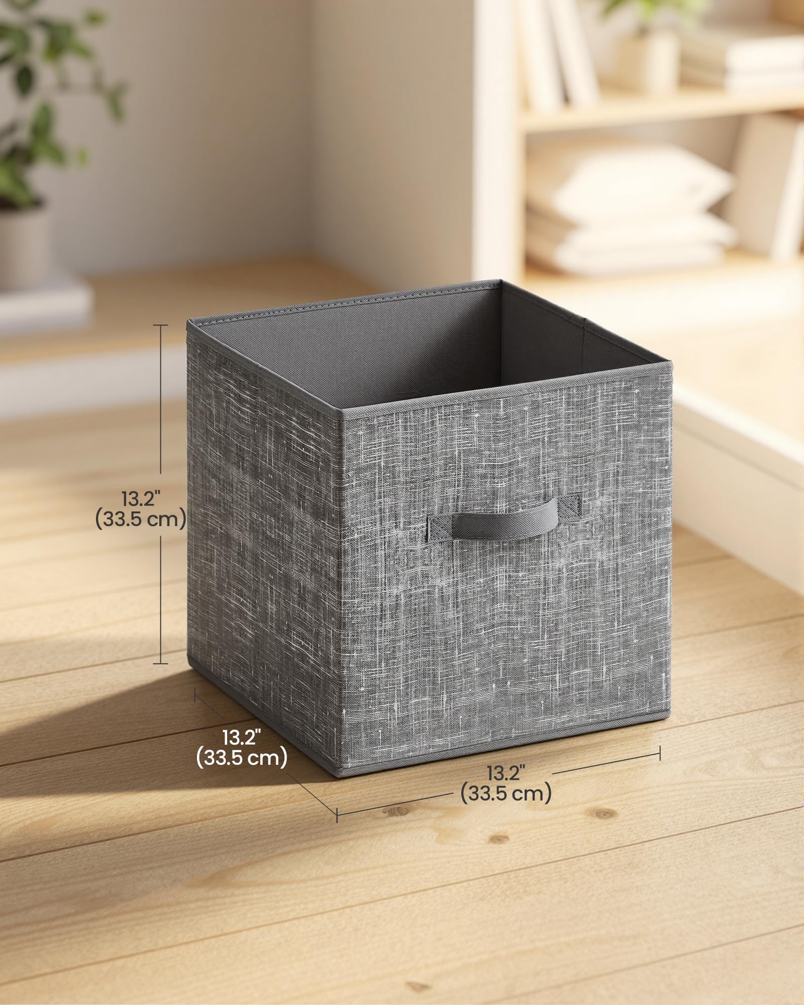 SONGMICS HOME Foldable Storage Cubes Set of 8, Fabric Shelf Organizer Bins with Handles, Closet